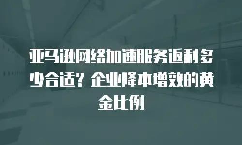 亚马逊网络加速服务返利多少合适？企业降本增效的黄金比例