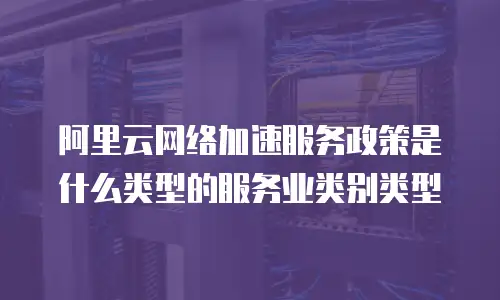 阿里云网络加速服务政策是什么类型的服务业类别类型