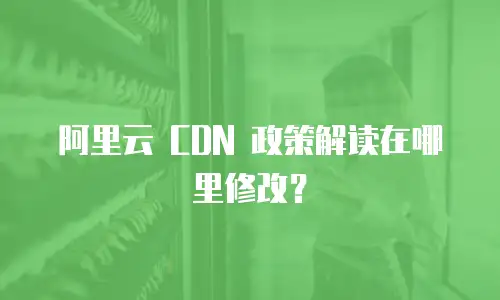 阿里云 CDN 政策解读在哪里修改？
