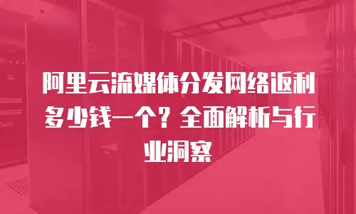 阿里云流媒体分发网络返利多少钱一个？全面解析与行业洞察