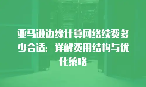 亚马逊边缘计算网络续费多少合适：详解费用结构与优化策略