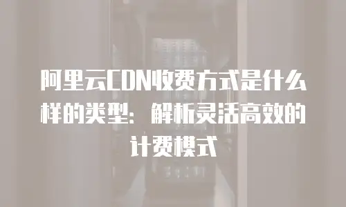 阿里云CDN收费方式是什么样的类型：解析灵活高效的计费模式