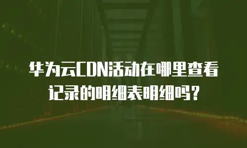 华为云CDN活动在哪里查看记录的明细表明细吗？