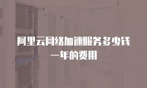 阿里云网络加速服务多少钱一年的费用