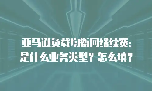 亚马逊负载均衡网络续费：是什么业务类型？怎么填？