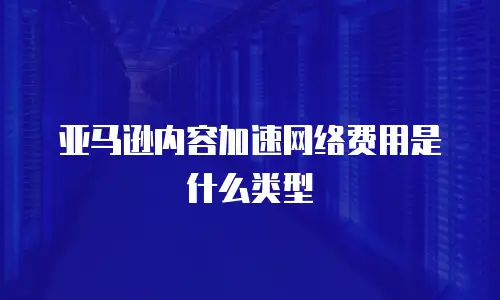 亚马逊内容加速网络费用是什么类型