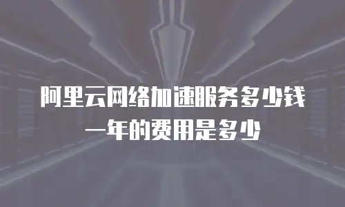 阿里云网络加速服务多少钱一年的费用是多少