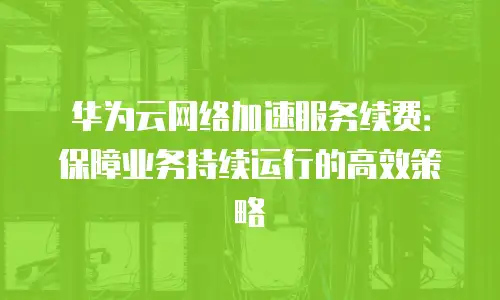 华为云网络加速服务续费：保障业务持续运行的高效策略