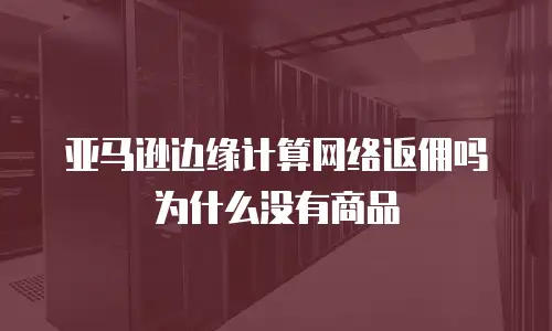 亚马逊边缘计算网络返佣吗为什么没有商品