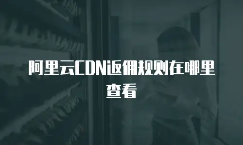 阿里云CDN返佣规则在哪里查看