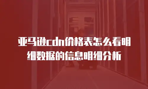亚马逊cdn价格表怎么看明细数据的信息明细分析