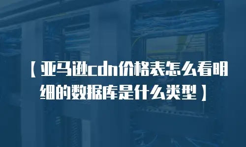 【亚马逊cdn价格表怎么看明细的数据库是什么类型】
