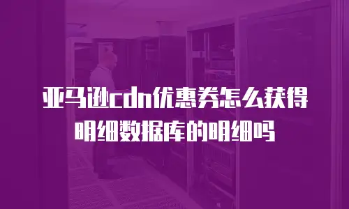 亚马逊cdn优惠券怎么获得明细数据库的明细吗