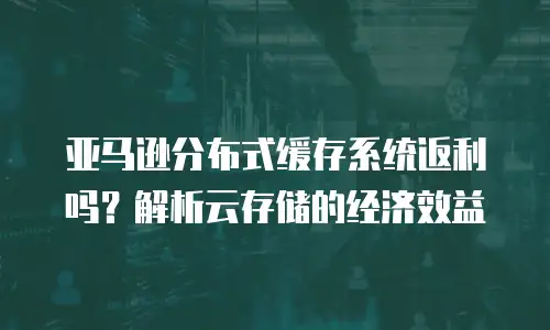 亚马逊分布式缓存系统返利吗？解析云存储的经济效益