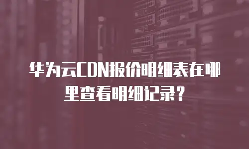 华为云CDN报价明细表在哪里查看明细记录？