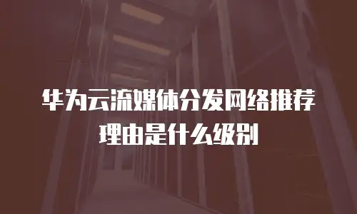 华为云流媒体分发网络推荐理由是什么级别