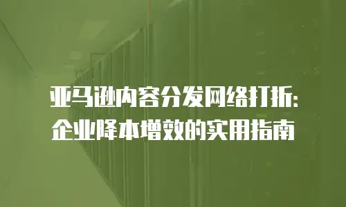 亚马逊内容分发网络打折：企业降本增效的实用指南