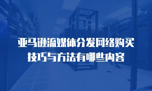亚马逊流媒体分发网络购买技巧与方法有哪些内容