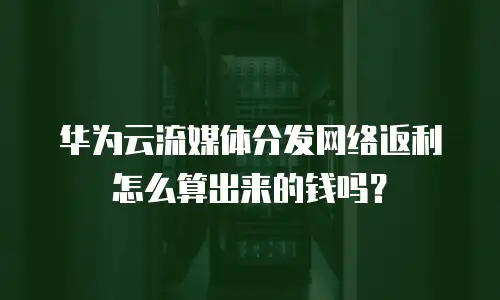 华为云流媒体分发网络返利怎么算出来的钱吗？