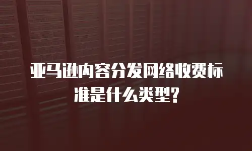 亚马逊内容分发网络收费标准是什么类型?