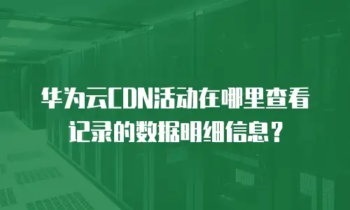 华为云CDN活动在哪里查看记录的数据明细信息？