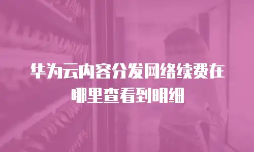 华为云内容分发网络续费在哪里查看到明细