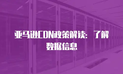 亚马逊CDN政策解读：了解数据信息