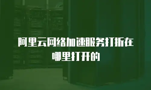 阿里云网络加速服务打折在哪里打开的