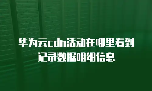 华为云cdn活动在哪里看到记录数据明细信息