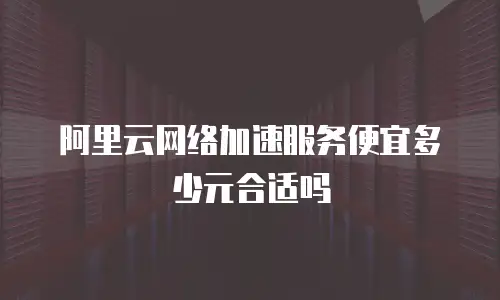 阿里云网络加速服务便宜多少元合适吗