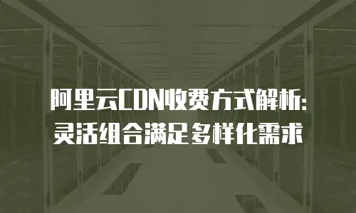 阿里云CDN收费方式解析：灵活组合满足多样化需求
