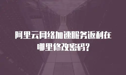 阿里云网络加速服务返利在哪里修改密码?
