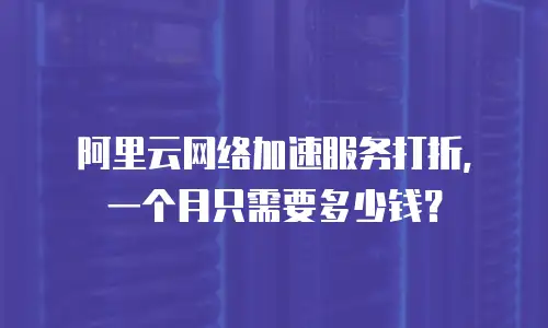 阿里云网络加速服务打折，一个月只需要多少钱？