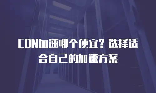  CDN加速哪个便宜？选择适合自己的加速方案