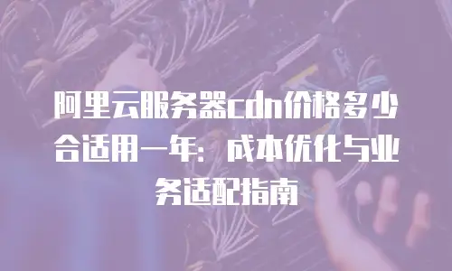 阿里云服务器cdn价格多少合适用一年：成本优化与业务适配指南
