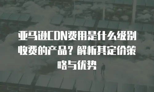 亚马逊CDN费用是什么级别收费的产品？解析其定价策略与优势