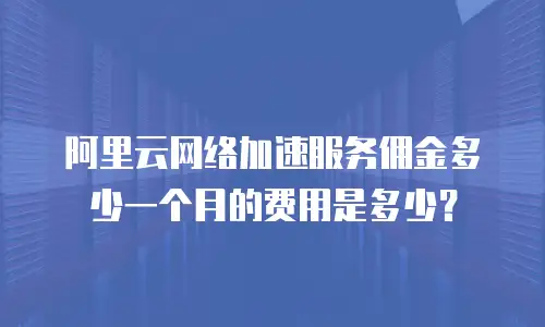 阿里云网络加速服务佣金多少一个月的费用是多少？