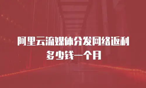 阿里云流媒体分发网络返利多少钱一个月