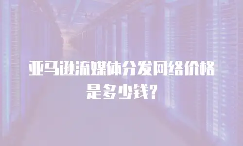 亚马逊流媒体分发网络价格是多少钱？