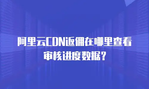 阿里云CDN返佣在哪里查看审核进度数据？