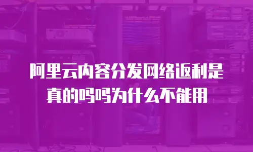 阿里云内容分发网络返利是真的吗吗为什么不能用