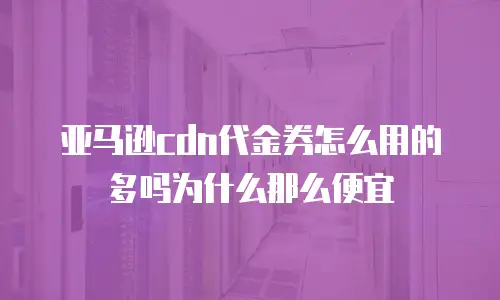 亚马逊cdn代金券怎么用的多吗为什么那么便宜