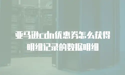 亚马逊cdn优惠券怎么获得明细记录的数据明细