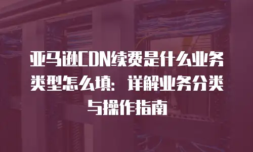 亚马逊CDN续费是什么业务类型怎么填：详解业务分类与操作指南