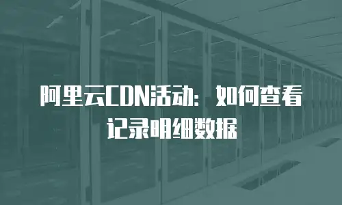 阿里云CDN活动：如何查看记录明细数据