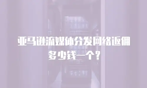 亚马逊流媒体分发网络返佣多少钱一个？