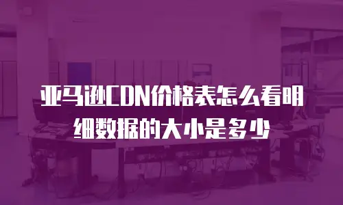 亚马逊CDN价格表怎么看明细数据的大小是多少