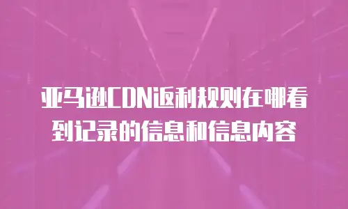 亚马逊CDN返利规则在哪看到记录的信息和信息内容