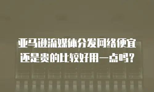 亚马逊流媒体分发网络便宜还是贵的比较好用一点吗？