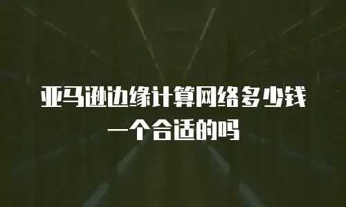 亚马逊边缘计算网络多少钱一个合适的吗